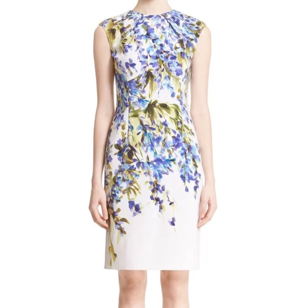 St John Budding Floral-Print Sheath Dress